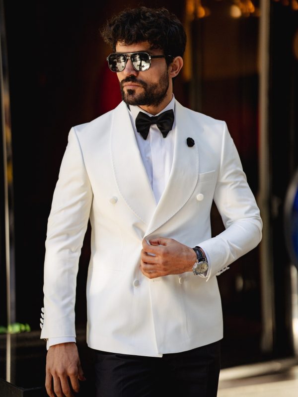 White Double Breasted Tuxedo 2-Piece